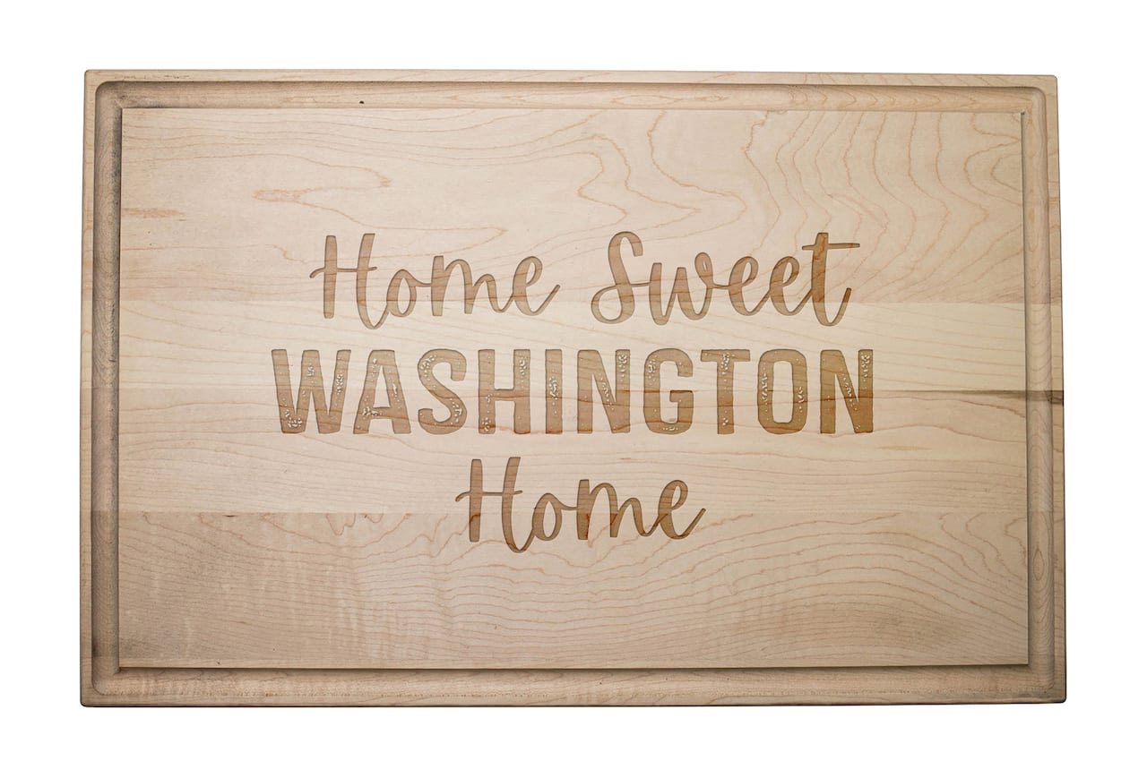 Home Sweet State Home 17" x 11" Maple Cutting Board